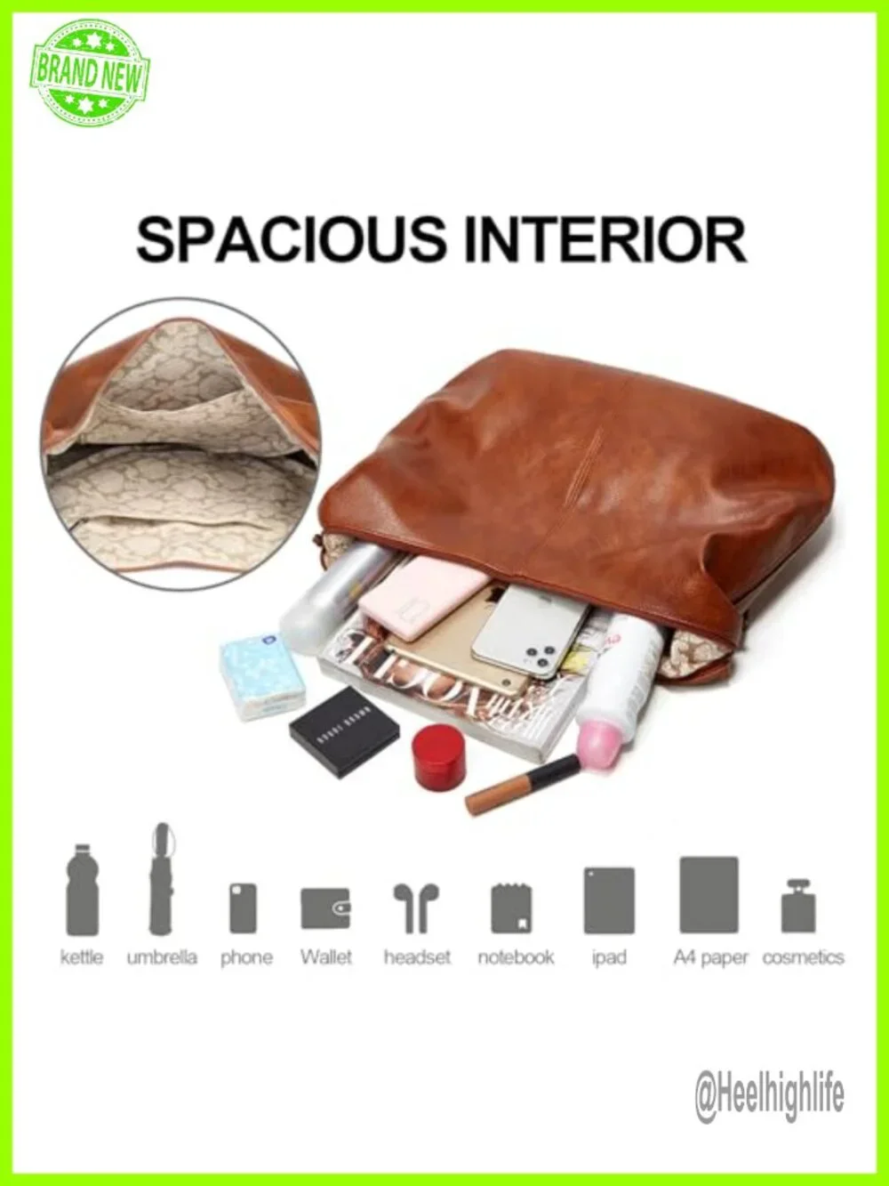 PU Leather 3-in-1 Hobo Crossbody Shoulder Handbag Set Large Capacity